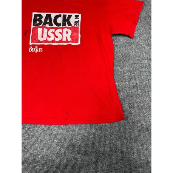 Vintage 2009 The Beatles Back in the USSR Red Band T-Shirt XL Fruit of the Loom - Picture 10 of 16